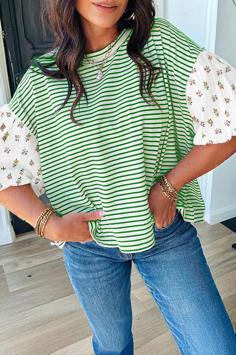 Mixed in Bloom Patchwork Blouse
