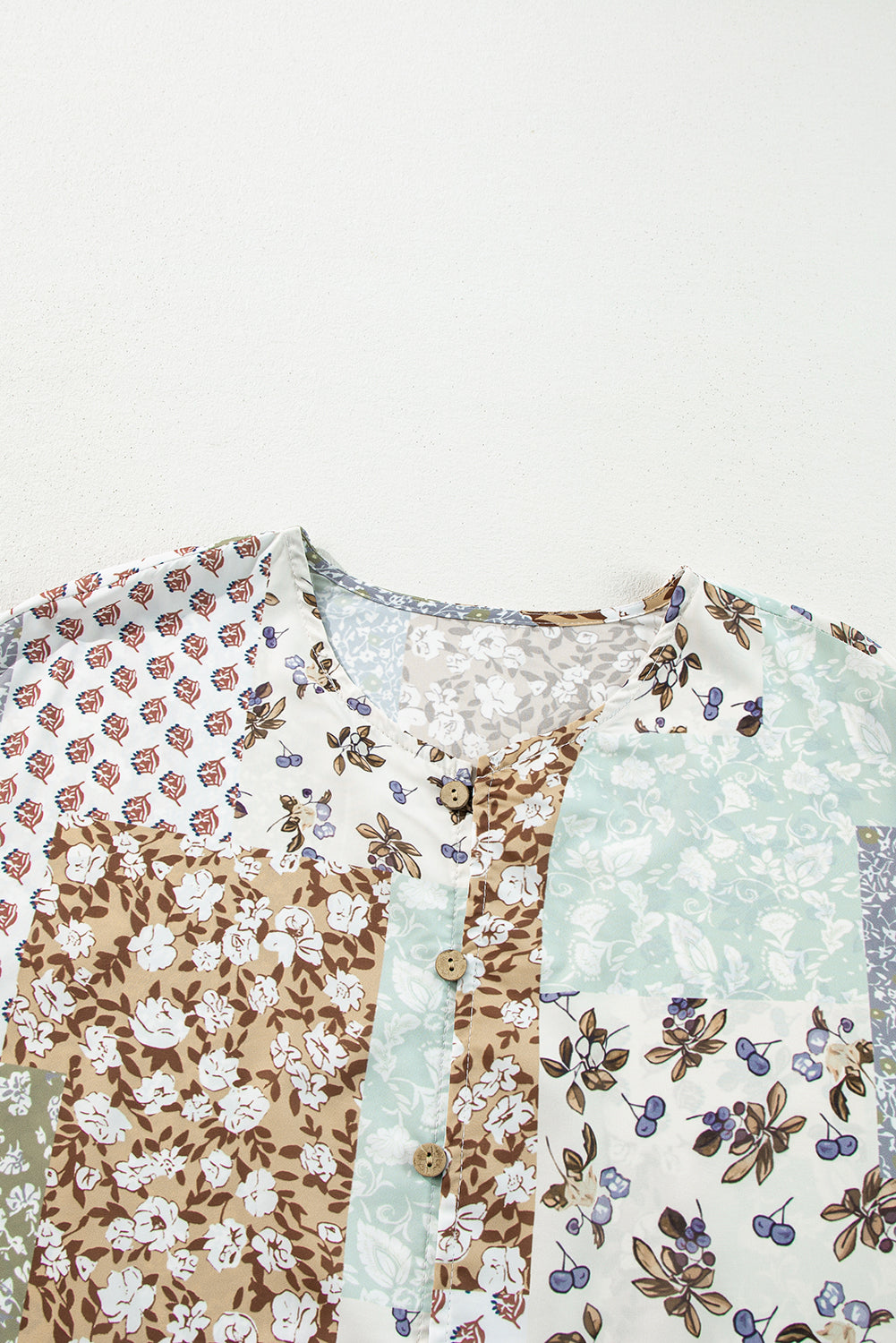 Patchwork Bloom Button-Up Shirt