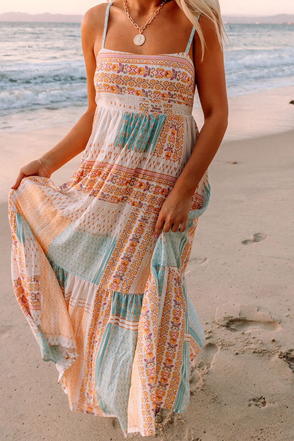 Bohemian Print Maxi Dress