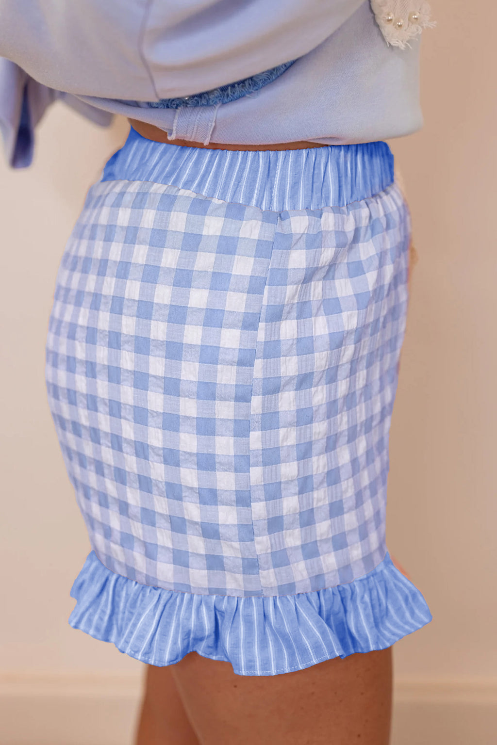 Gingham Ruffle Shorts