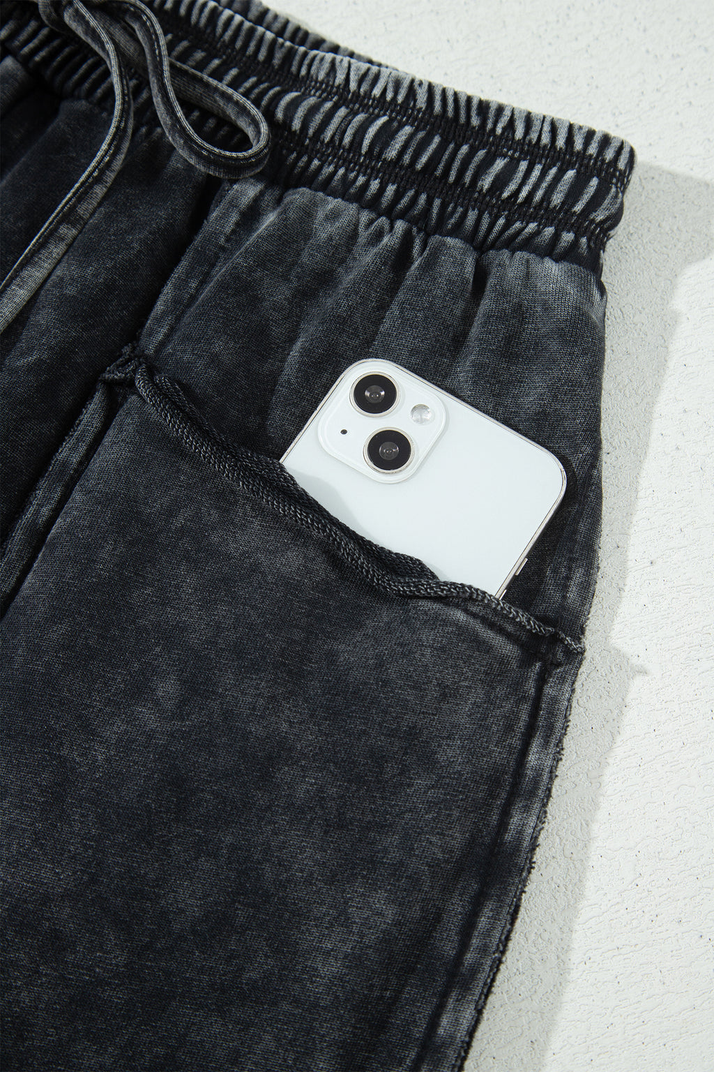 Mineral Washed Drawstring Ankle Pants