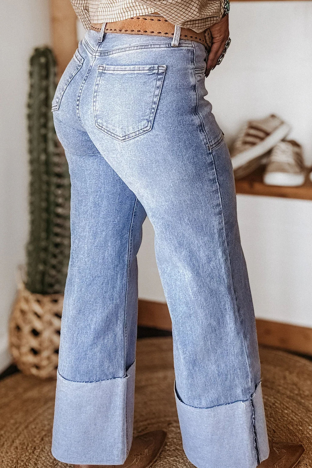 Trendy High-Rise Wide-Leg Jeans
