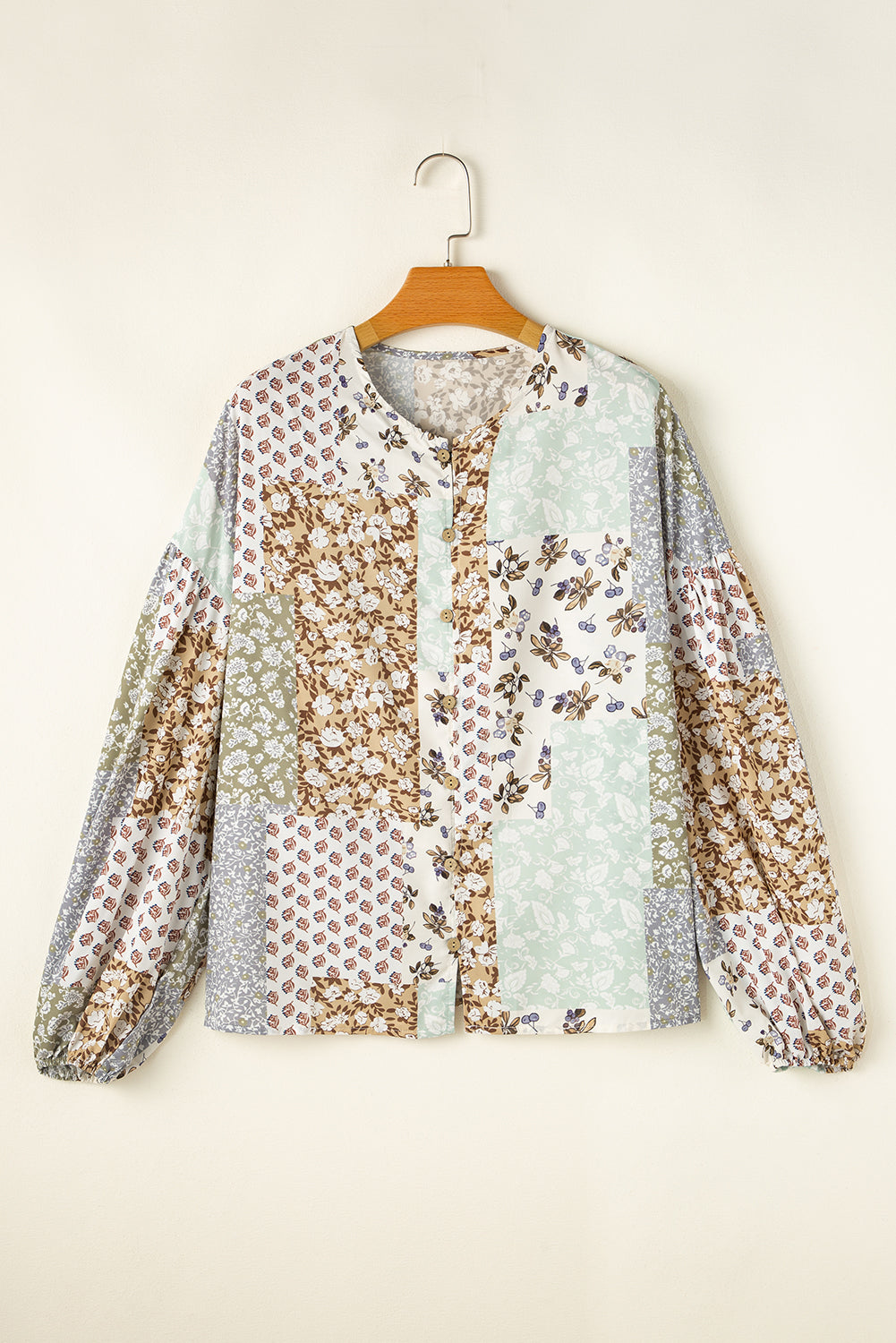 Patchwork Bloom Button-Up Shirt
