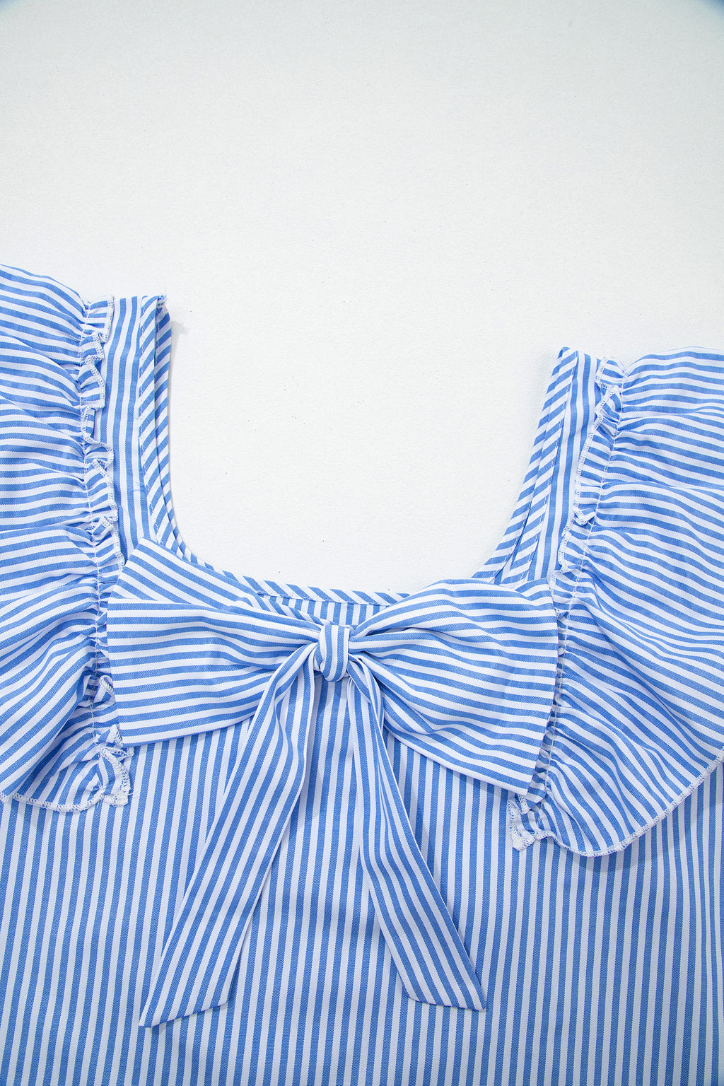Sky Blue Bow Blouse