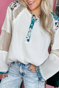Botanical Breeze Patchwork Blouse