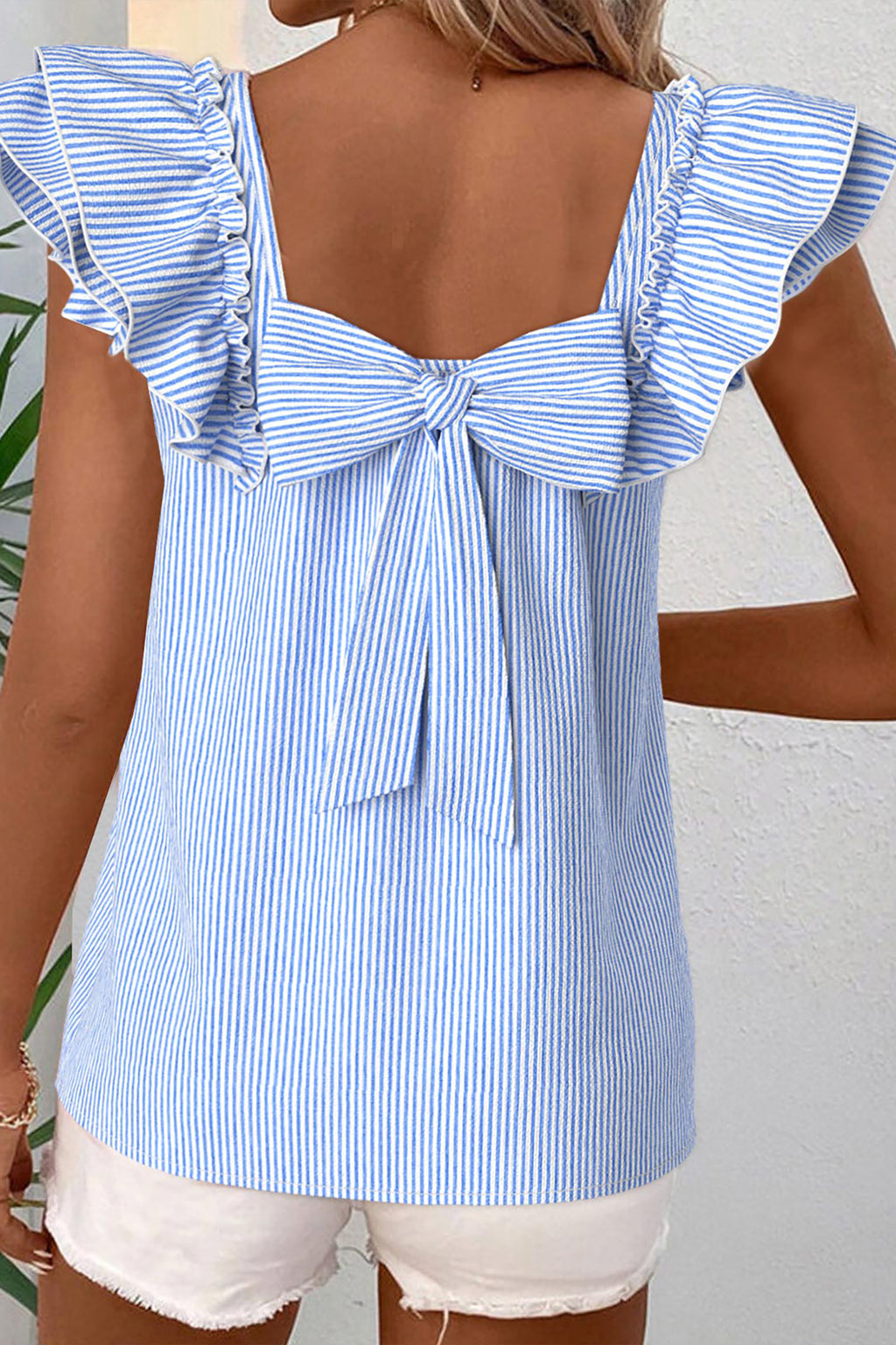 Sky Blue Bow Blouse