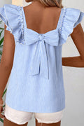 Sky Blue Bow Blouse