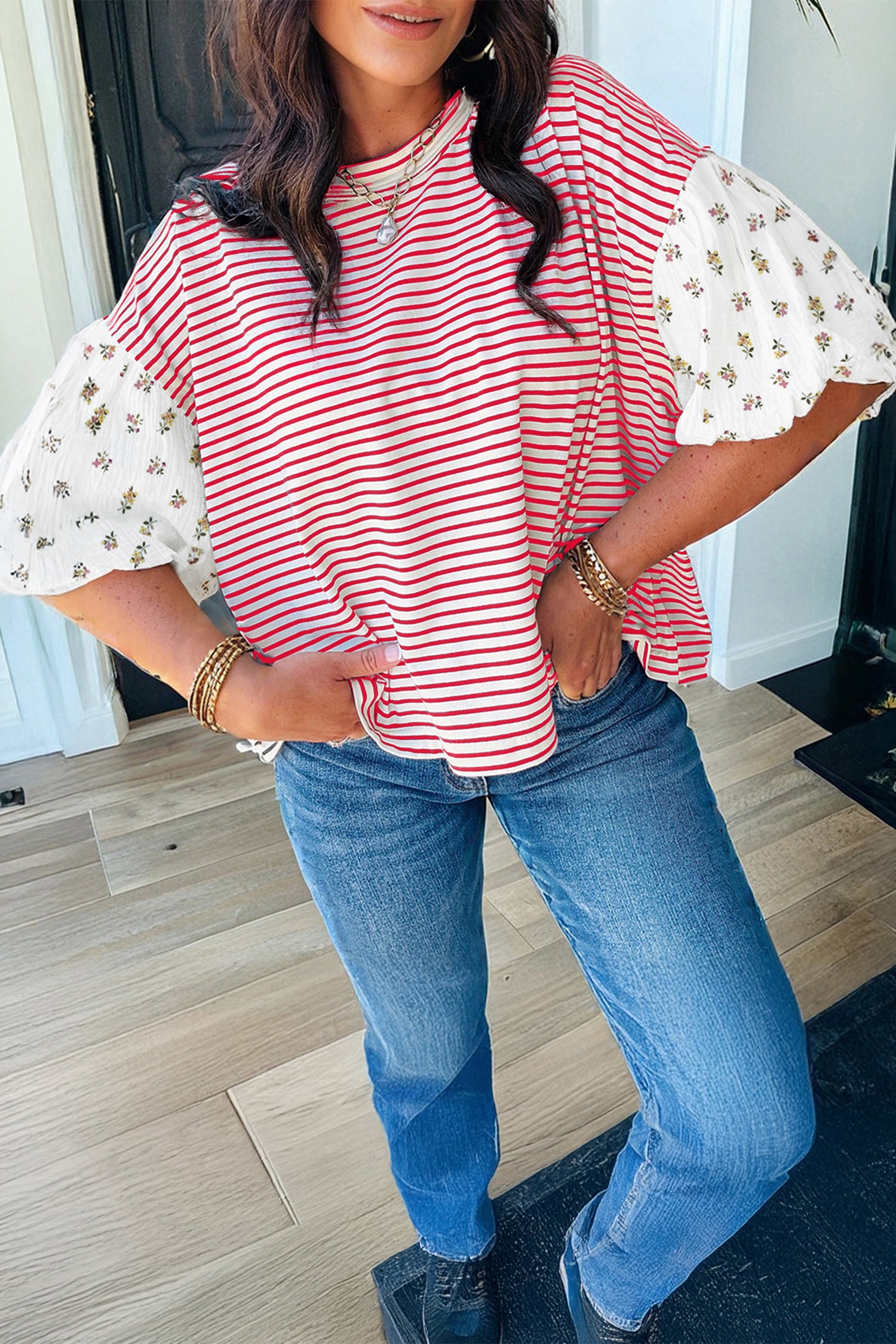 Mixed in Bloom Patchwork Blouse