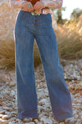 Ashleigh Blue Multi-Button Wide Leg Jeans