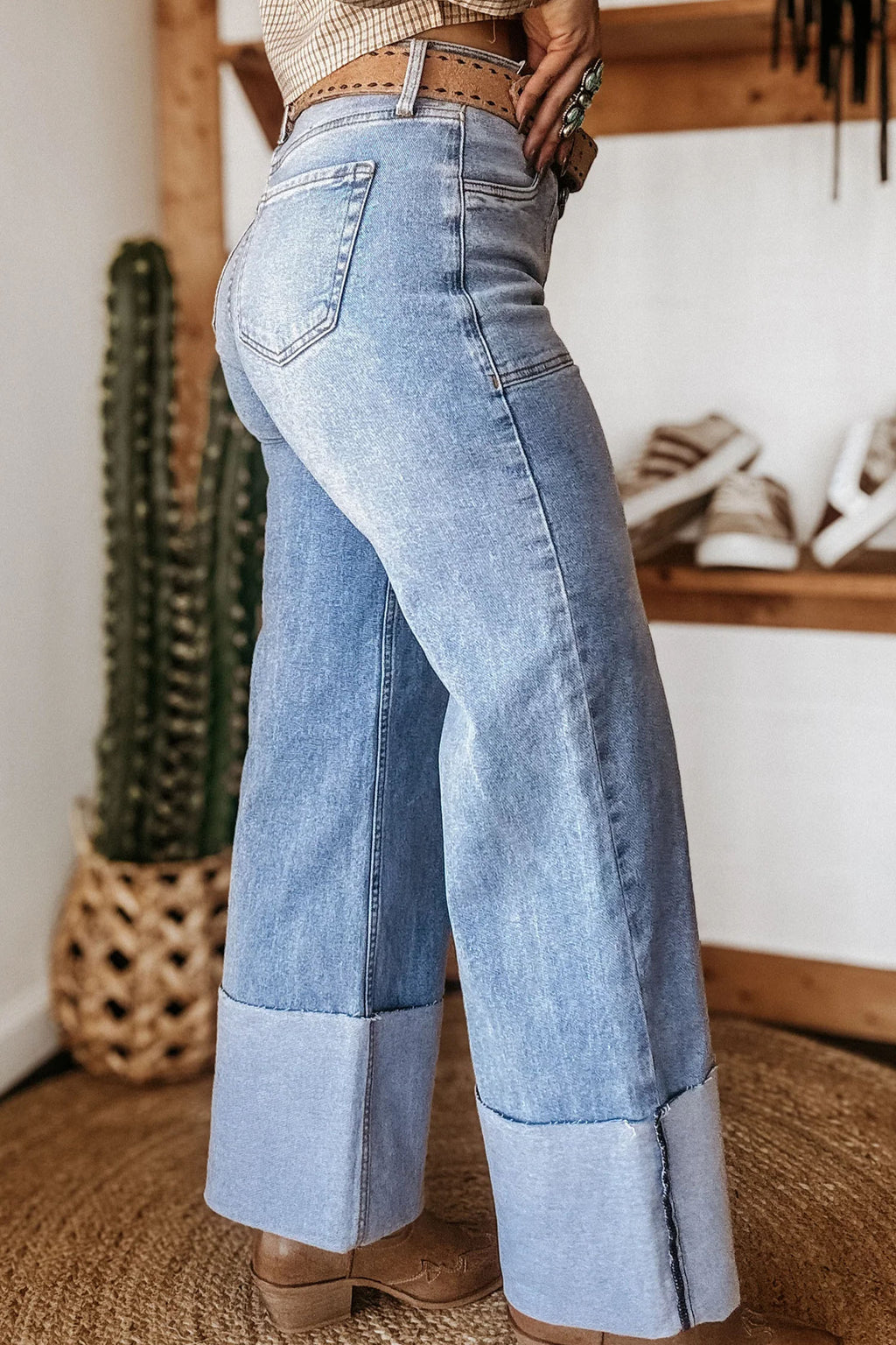 Trendy High-Rise Wide-Leg Jeans