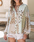 Patchwork Bloom Button-Up Shirt