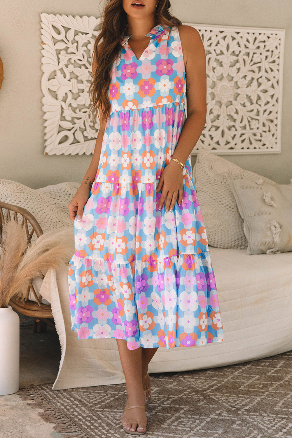Floral Ruffle Tiered Maxi Dress