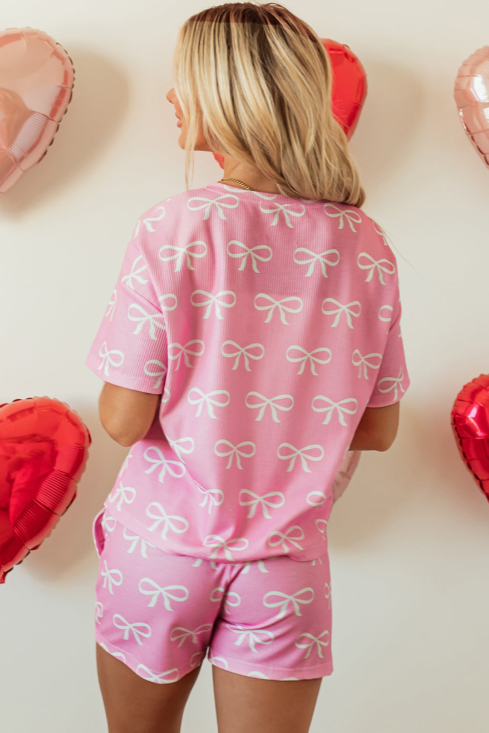 Cozy Pink Waffle Lounge Set