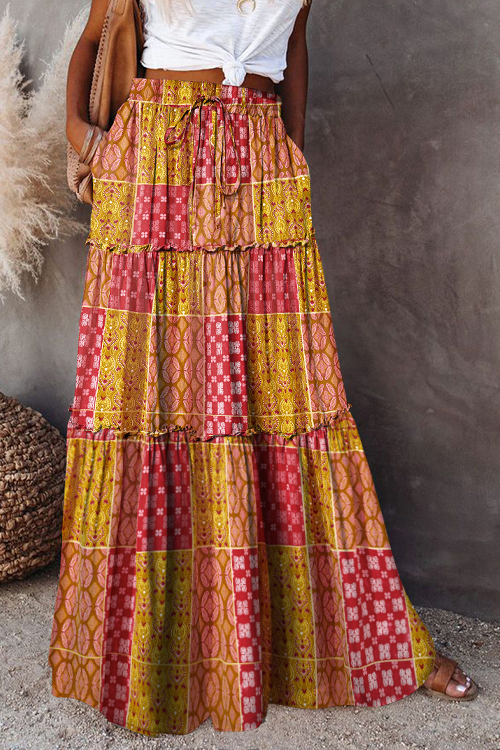 Sunset Paisley Maxi Skirt