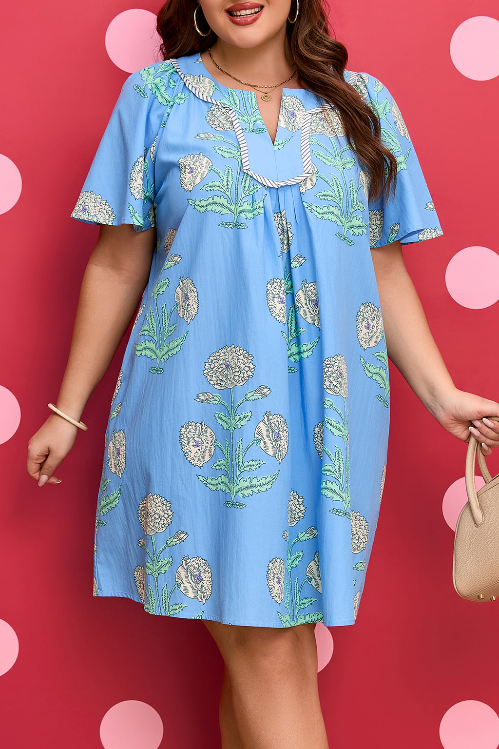 Bloom Stripe Trim Dress
