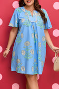 Bloom Stripe Trim Dress