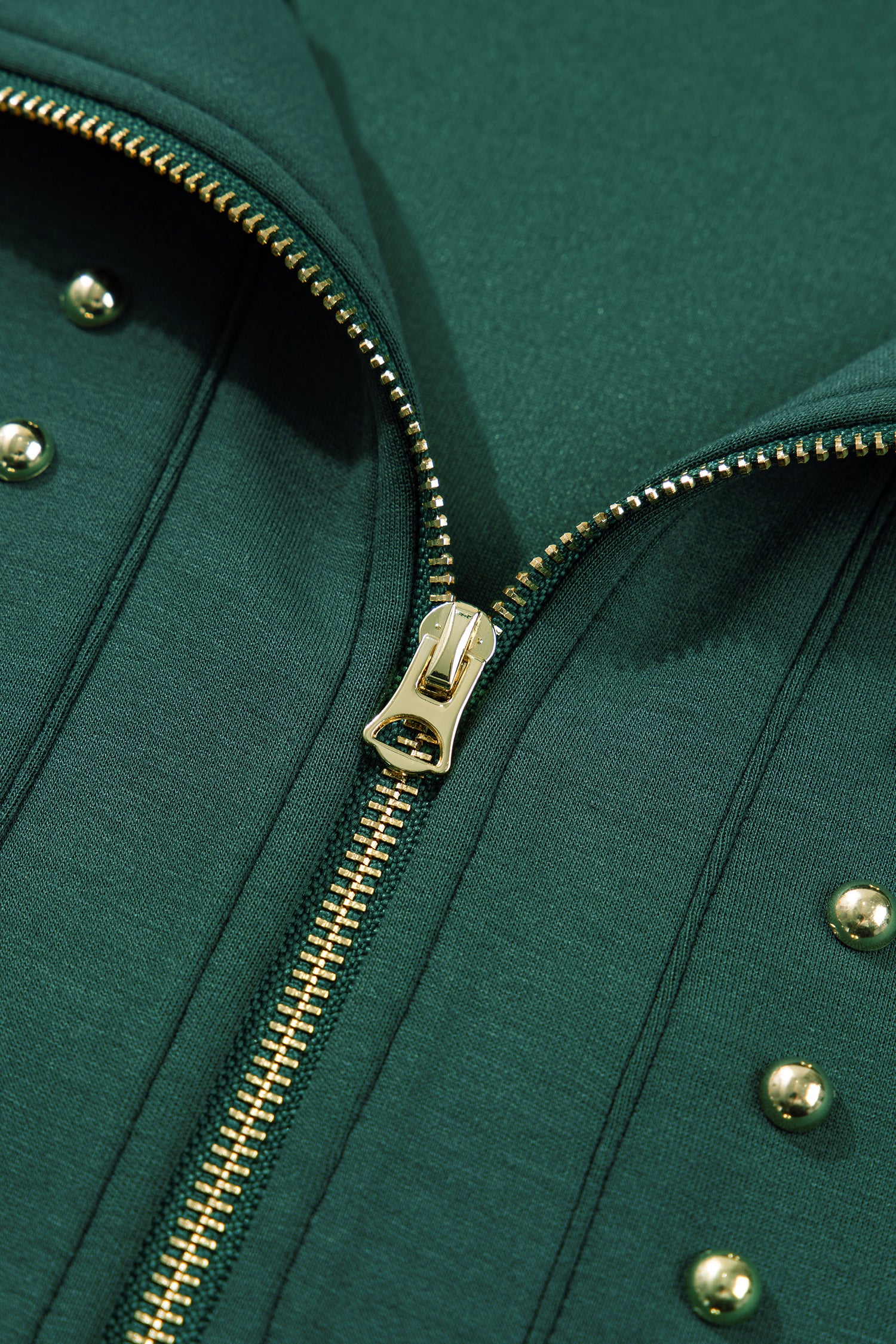 Studded Half-Zip Pocketed Dress