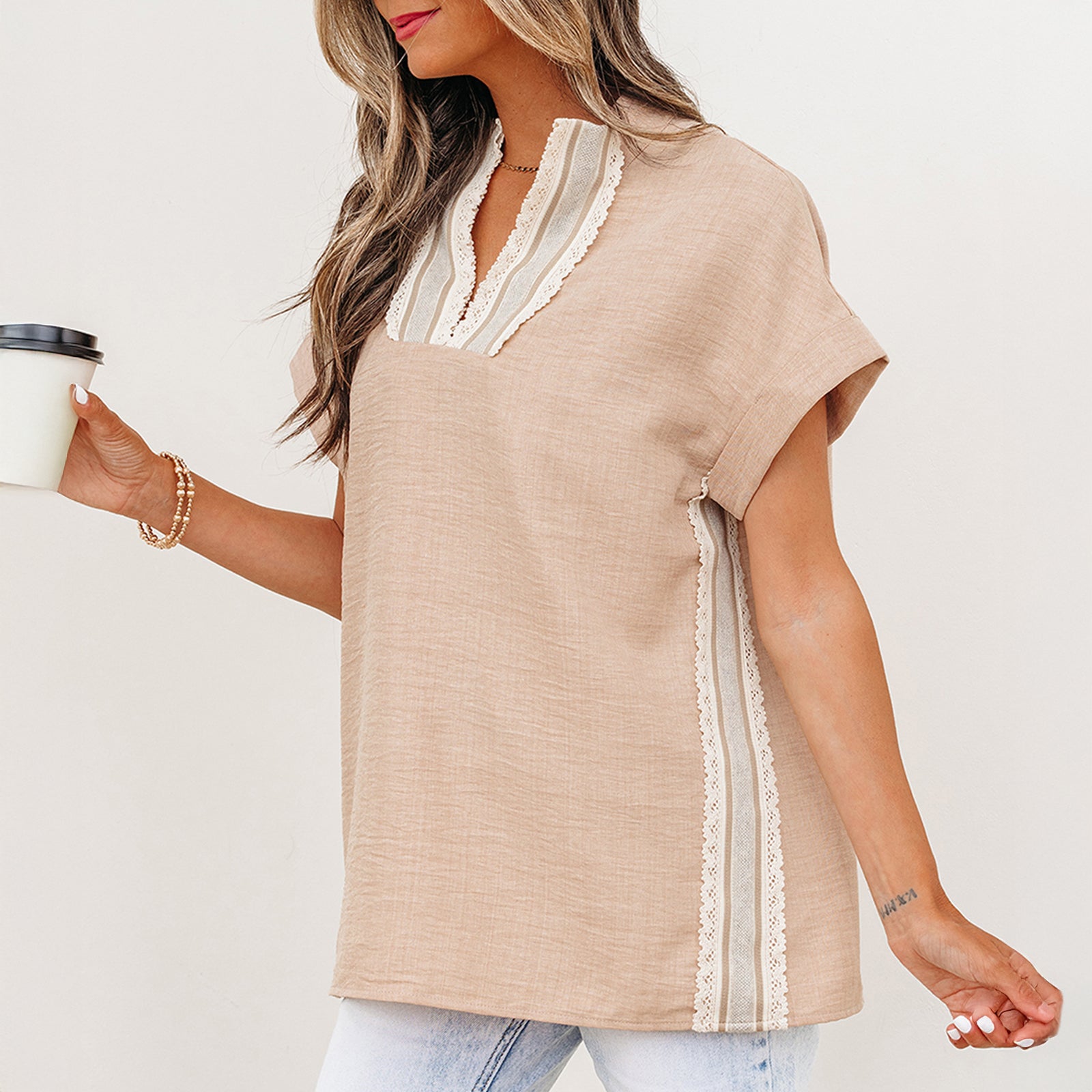 Beau Blue Crochet Lace Blouse