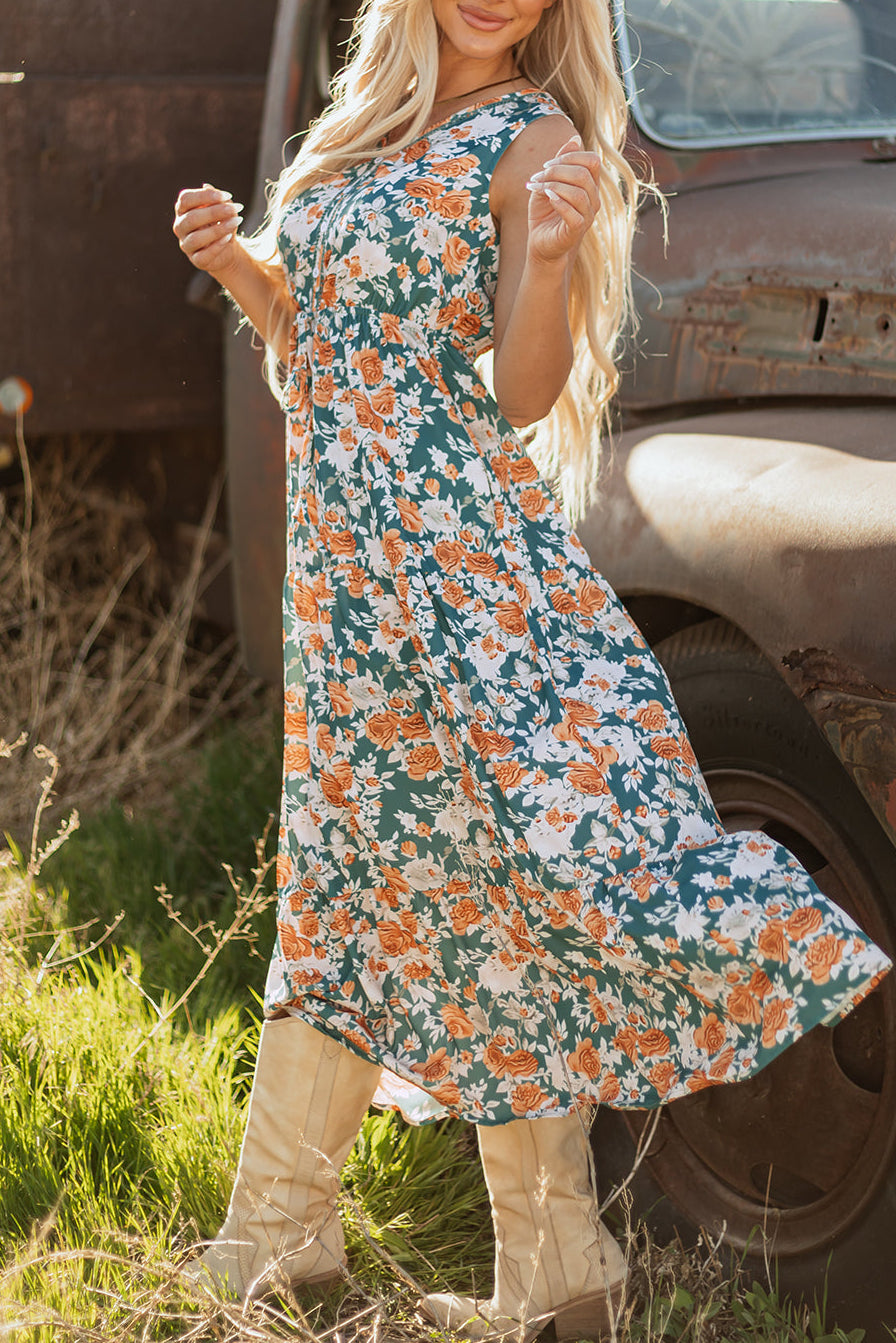 Floral Empire Waist Maxi Dress
