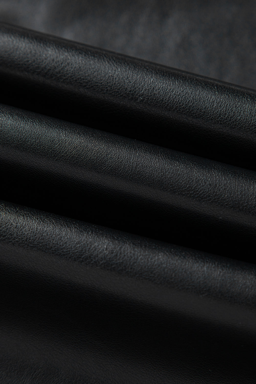 Black Vegan Leather Midi Skirt