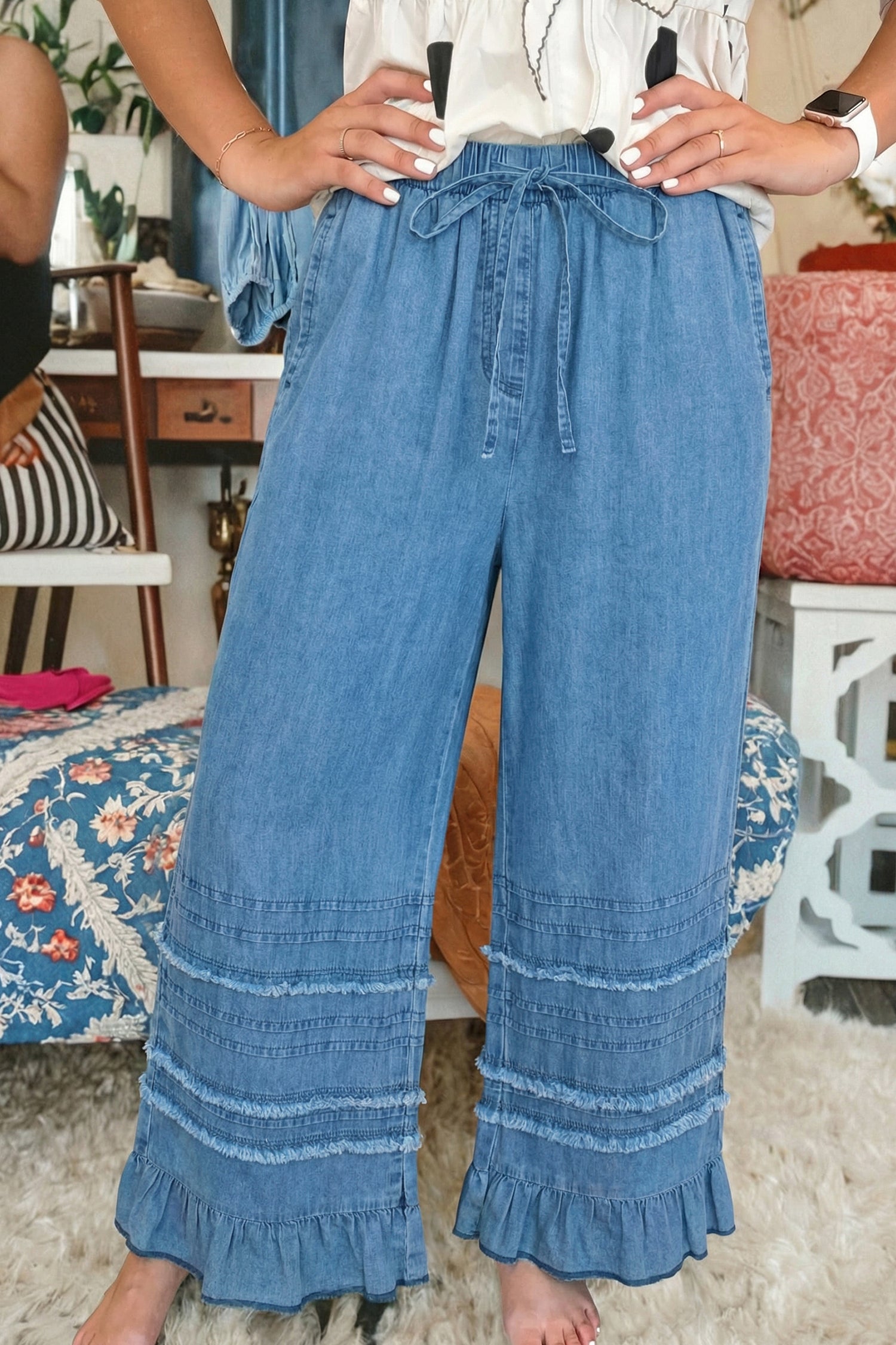 Everyday Chambray Wide Leg Pants