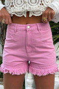 Blush Frayed Denim Shorts