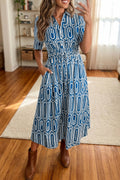Geometric Print Shirt Dress