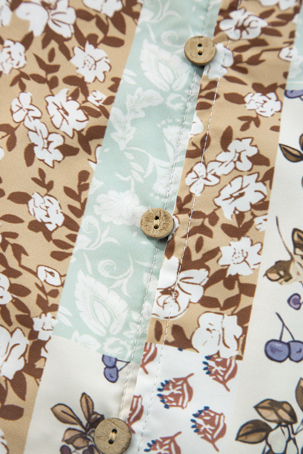 Patchwork Bloom Button-Up Shirt