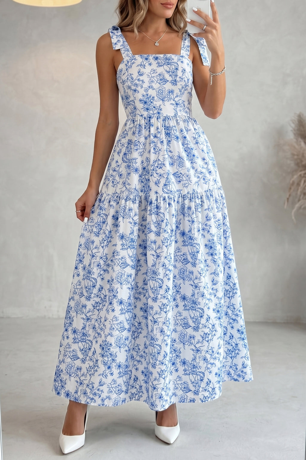 Blue Floral Maxi Dress