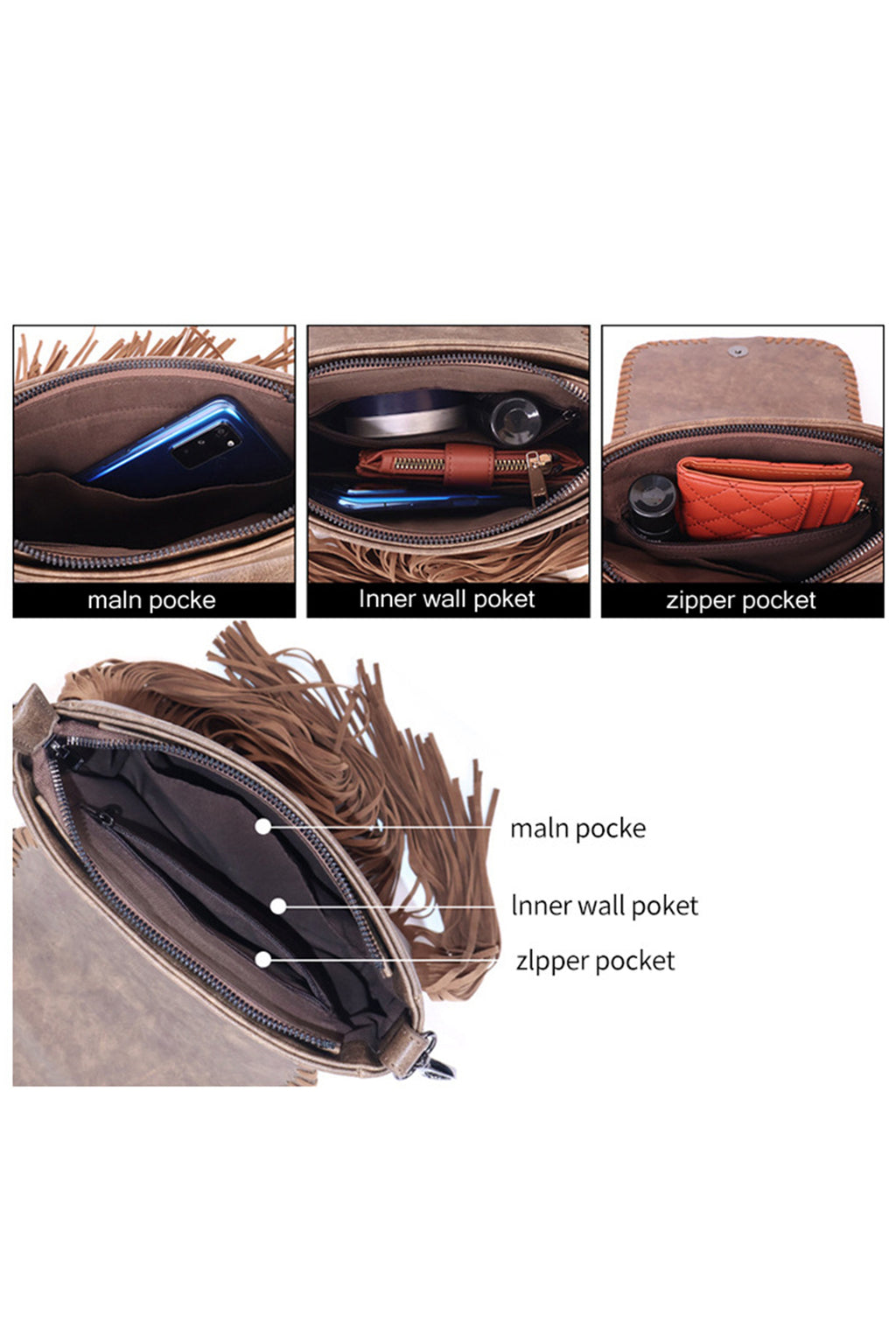 Boho Trail Tassel Crossbody Bag
