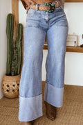 Trendy High-Rise Wide-Leg Jeans