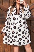 Khaki Leopard Print Mini Dress