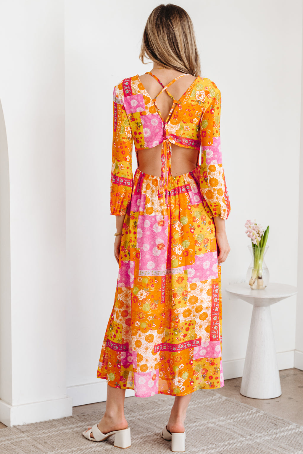 Floral Patchwork Boho Maxi Dress