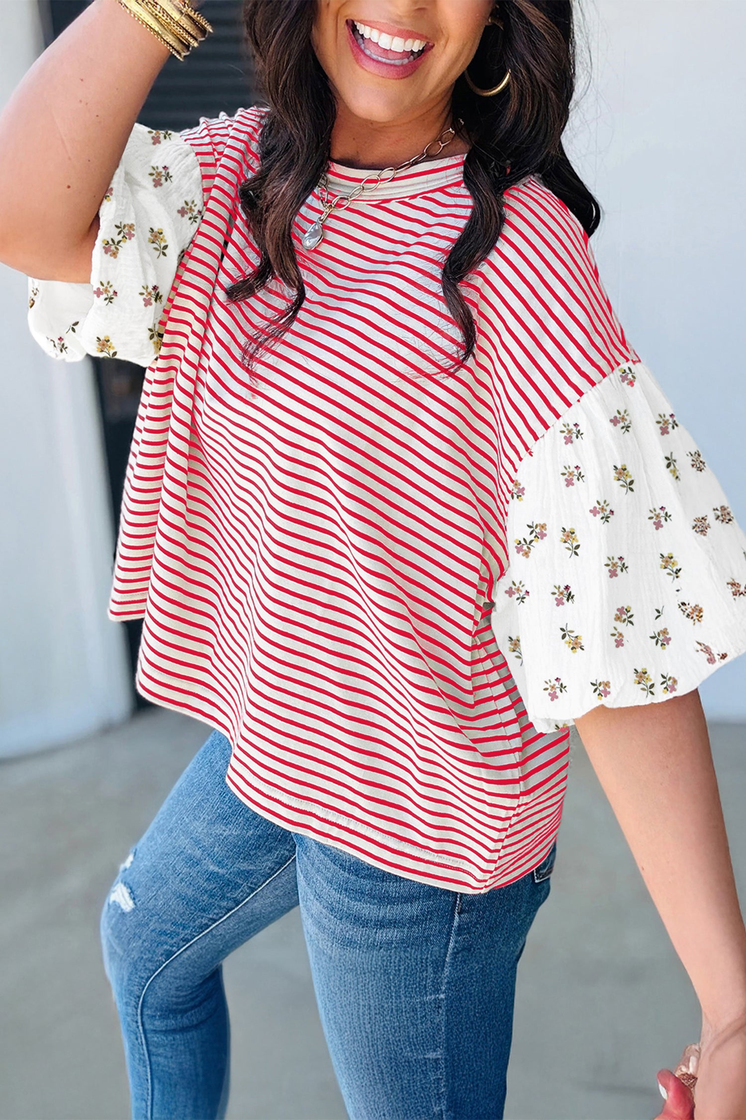 Mixed in Bloom Patchwork Blouse