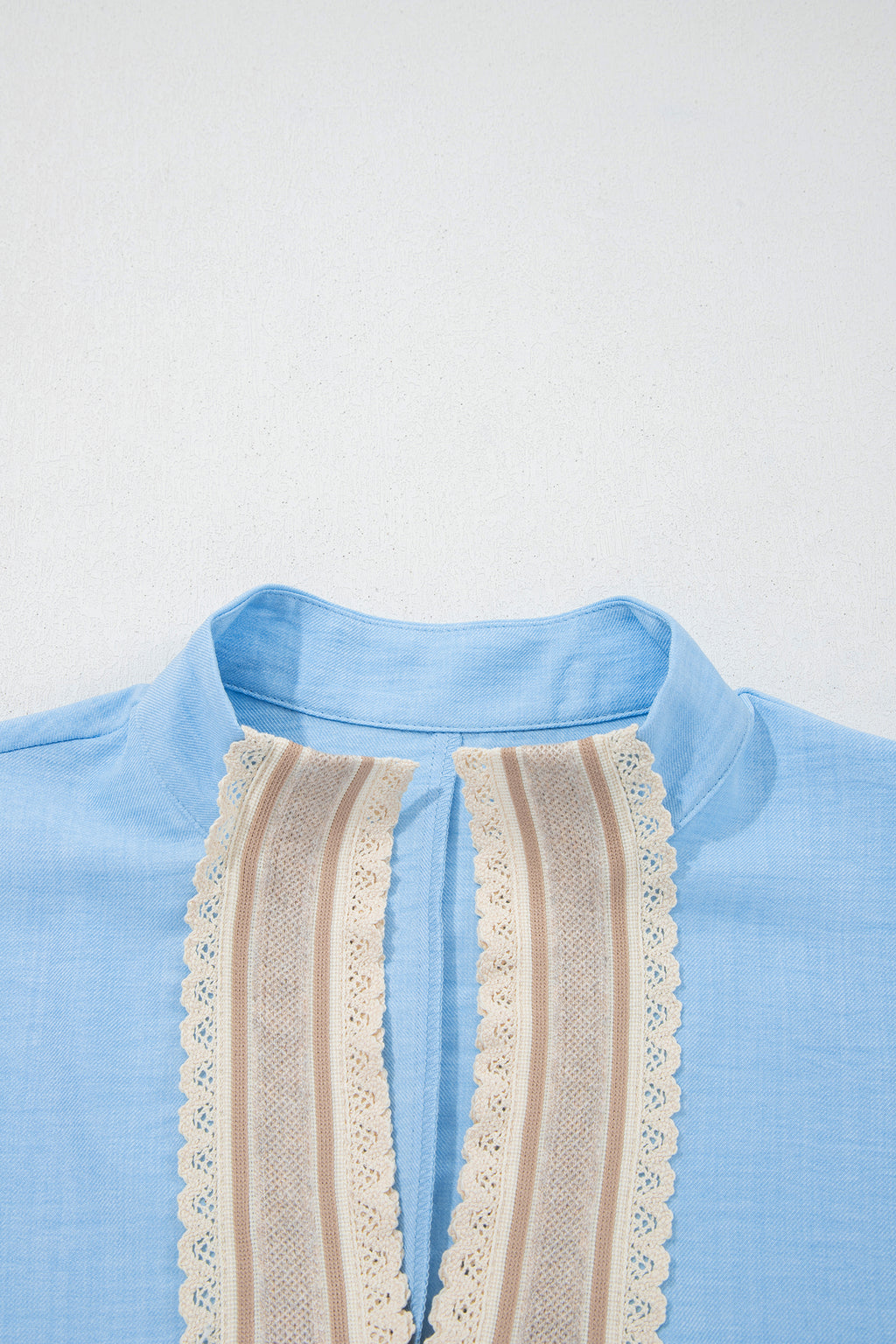 Beau Blue Crochet Lace Blouse