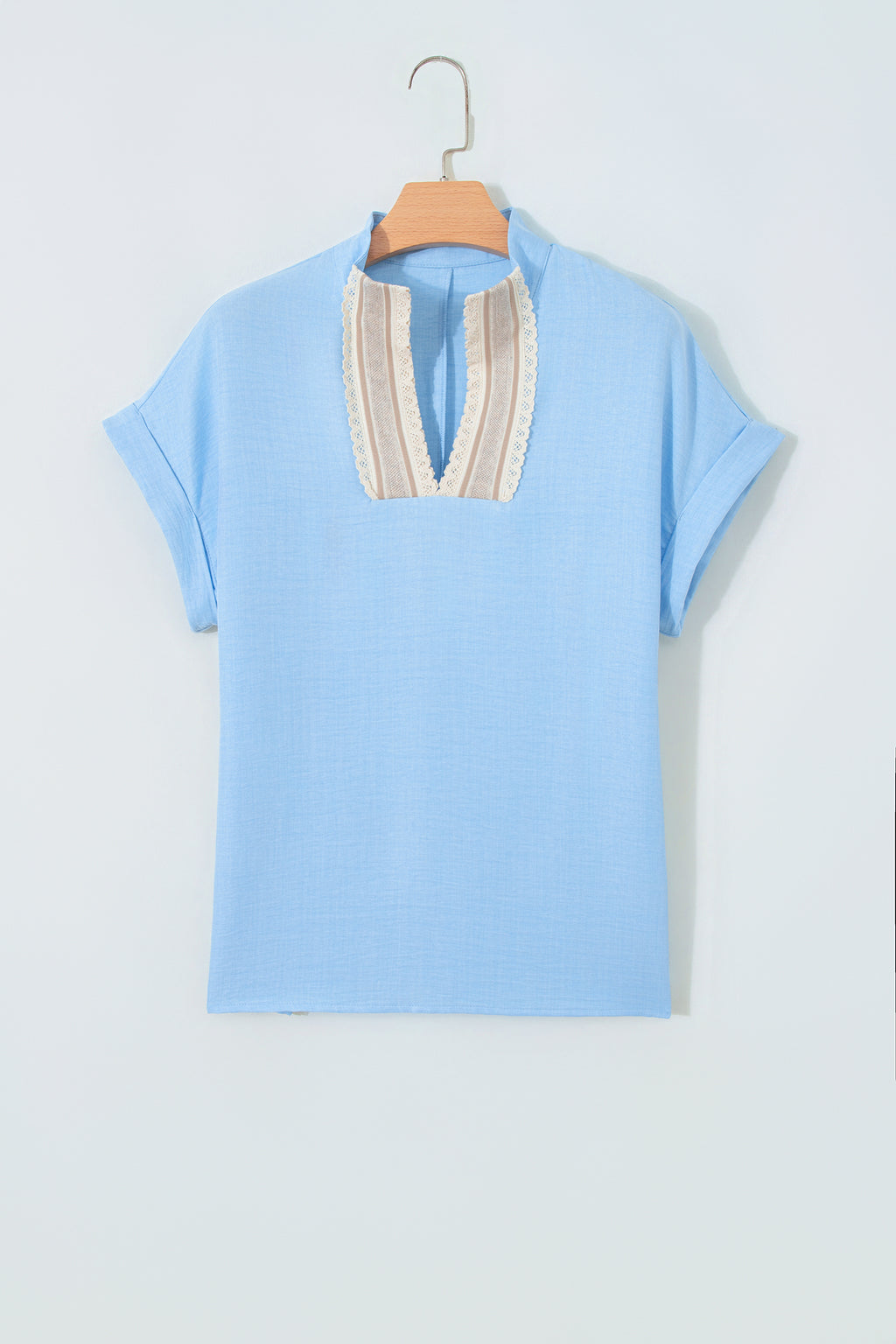 Beau Blue Crochet Lace Blouse