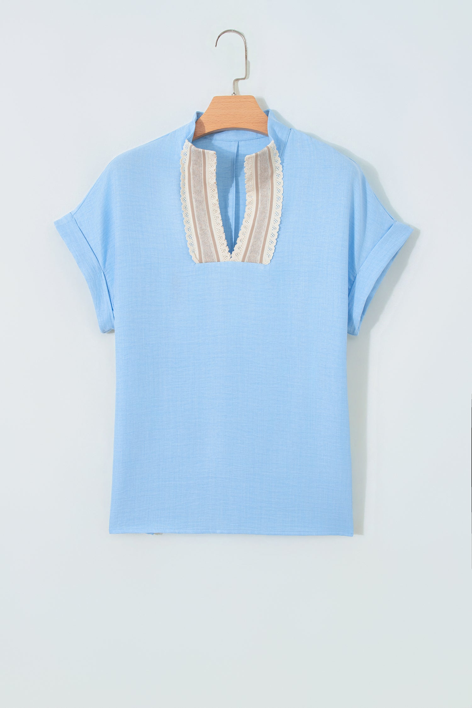 Beau Blue Crochet Lace Blouse