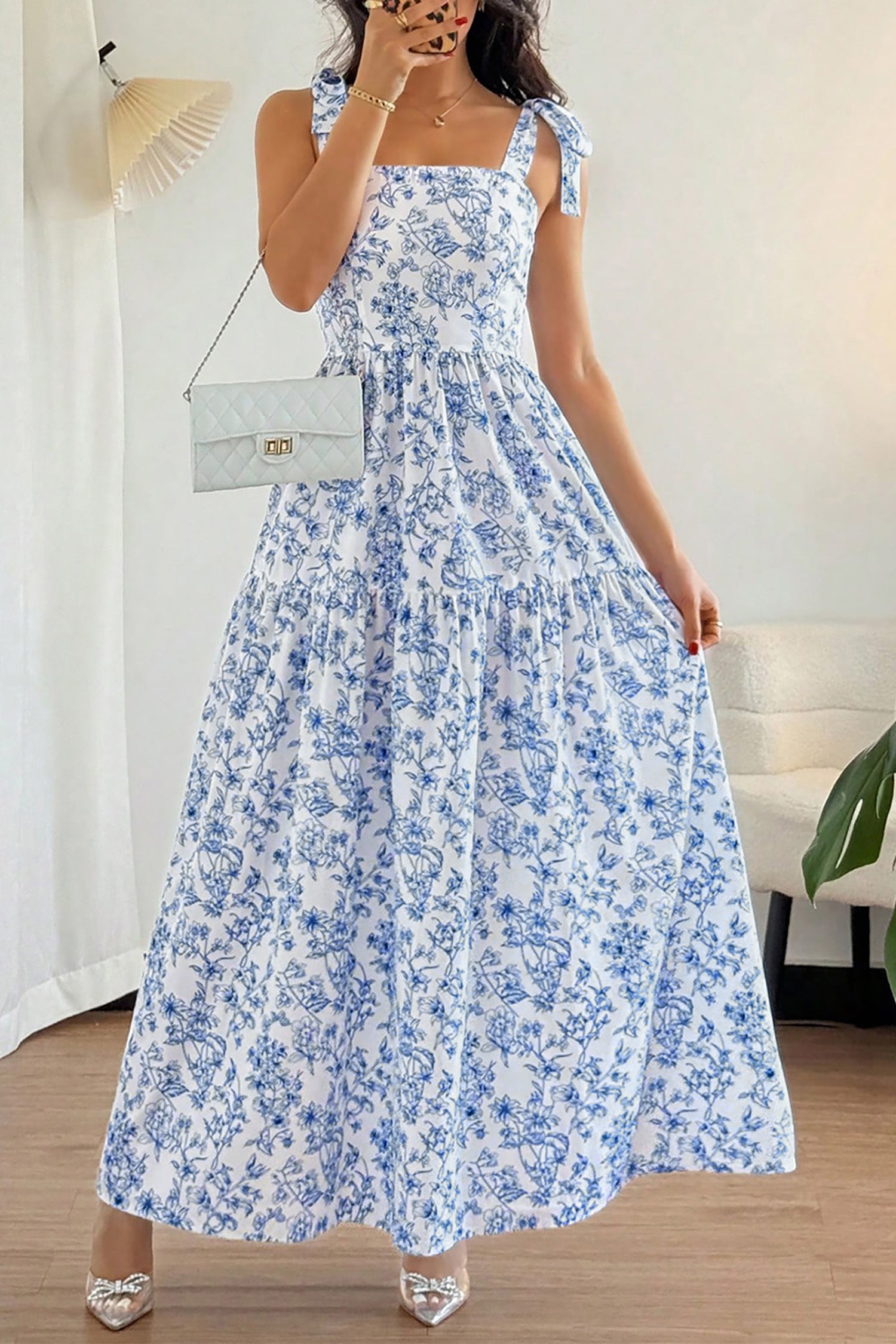 Blue Floral Maxi Dress