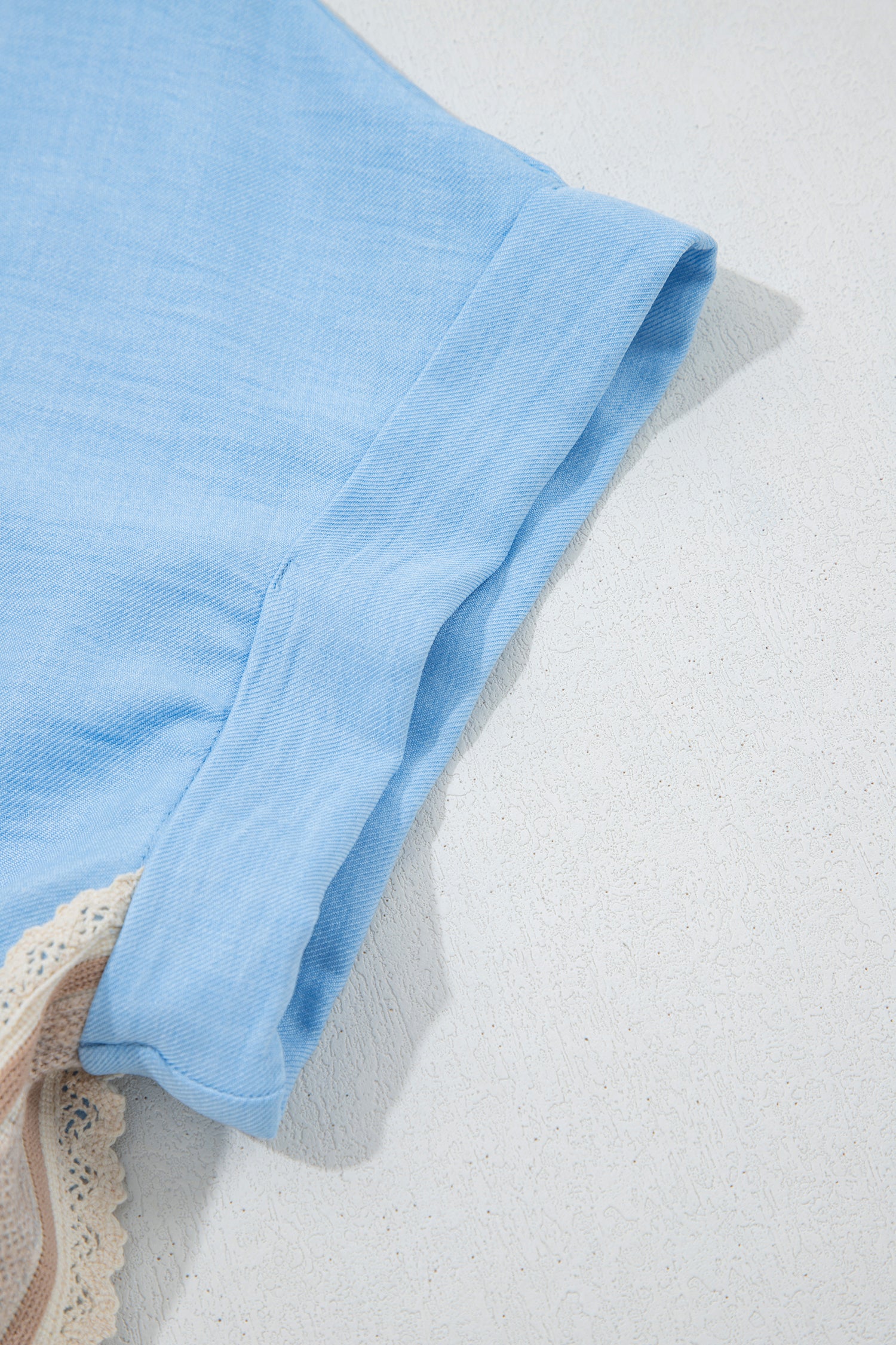 Beau Blue Crochet Lace Blouse