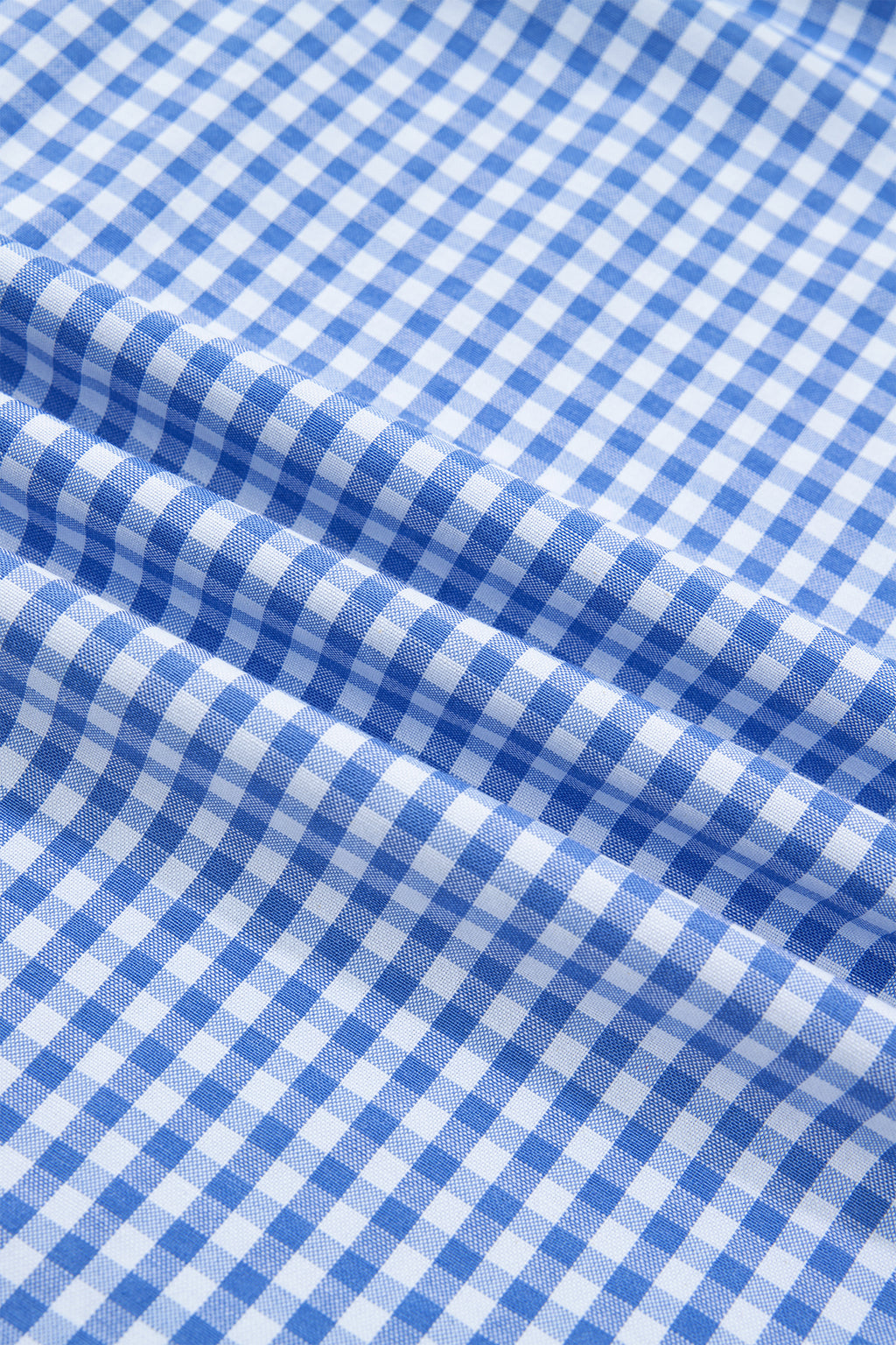 Sky Blue Summer Plaid Puff Sleeve Blouse