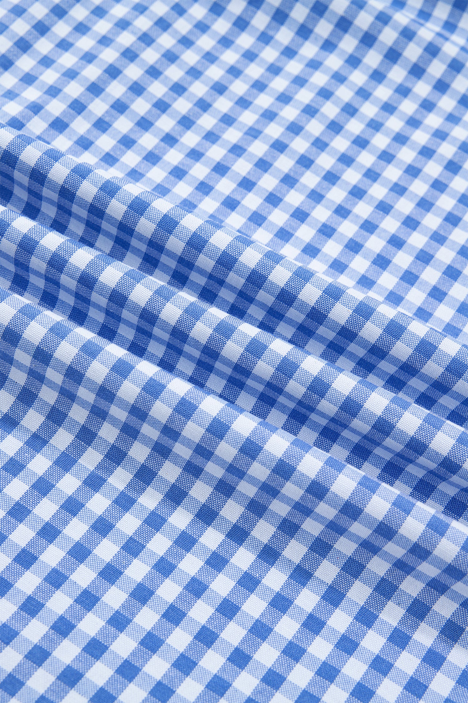 Sky Blue Summer Plaid Puff Sleeve Blouse
