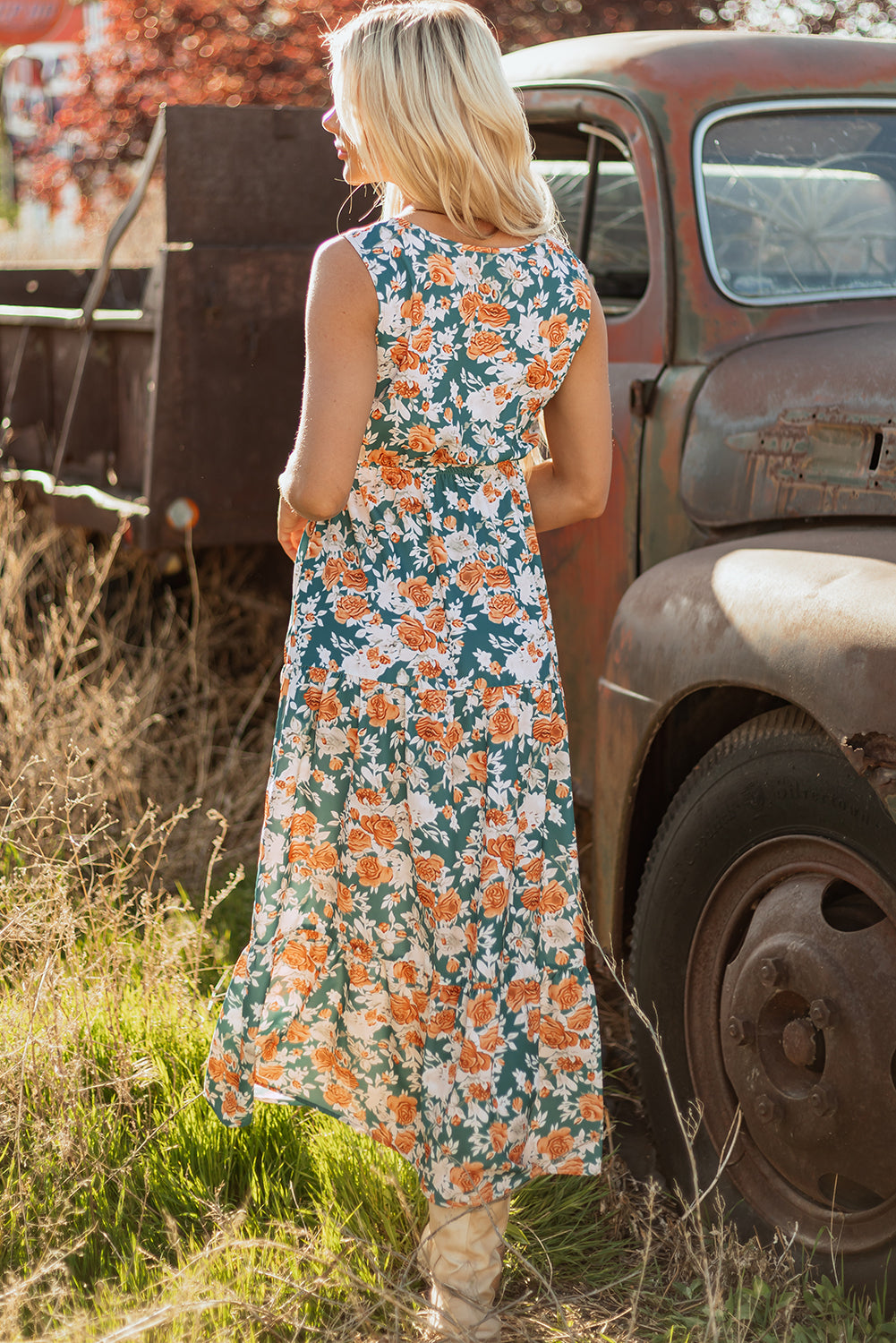 Floral Empire Waist Maxi Dress