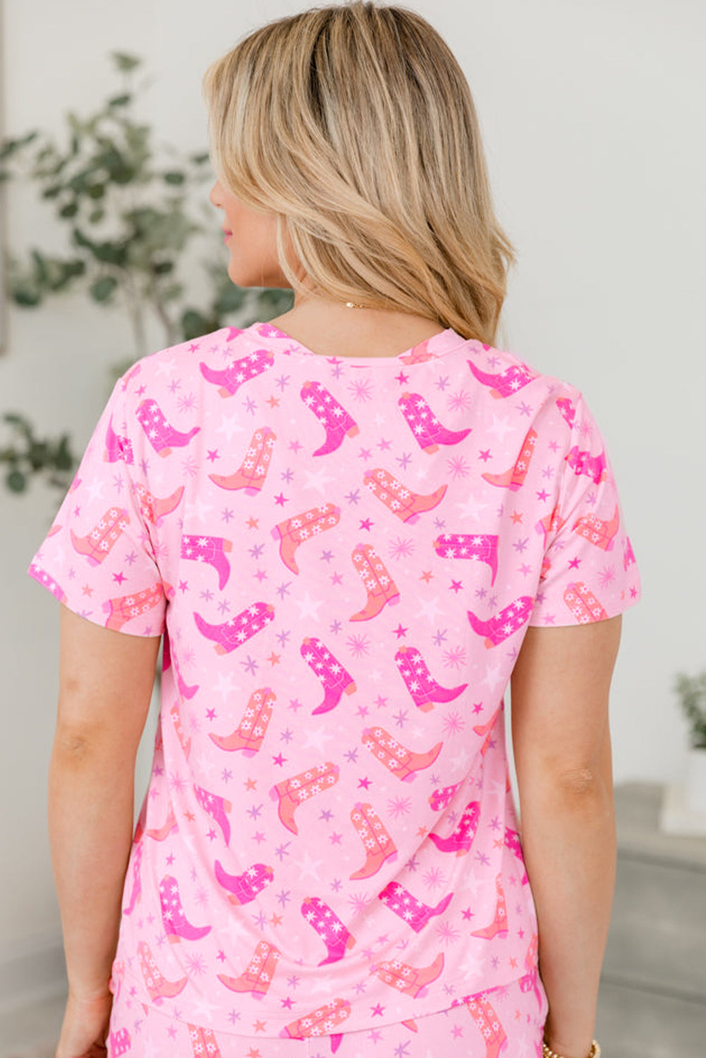 Pink Western Boots Lounge Set