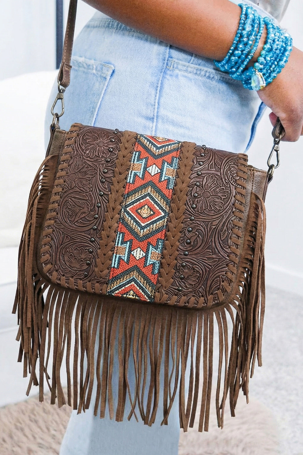 Boho Trail Tassel Crossbody Bag