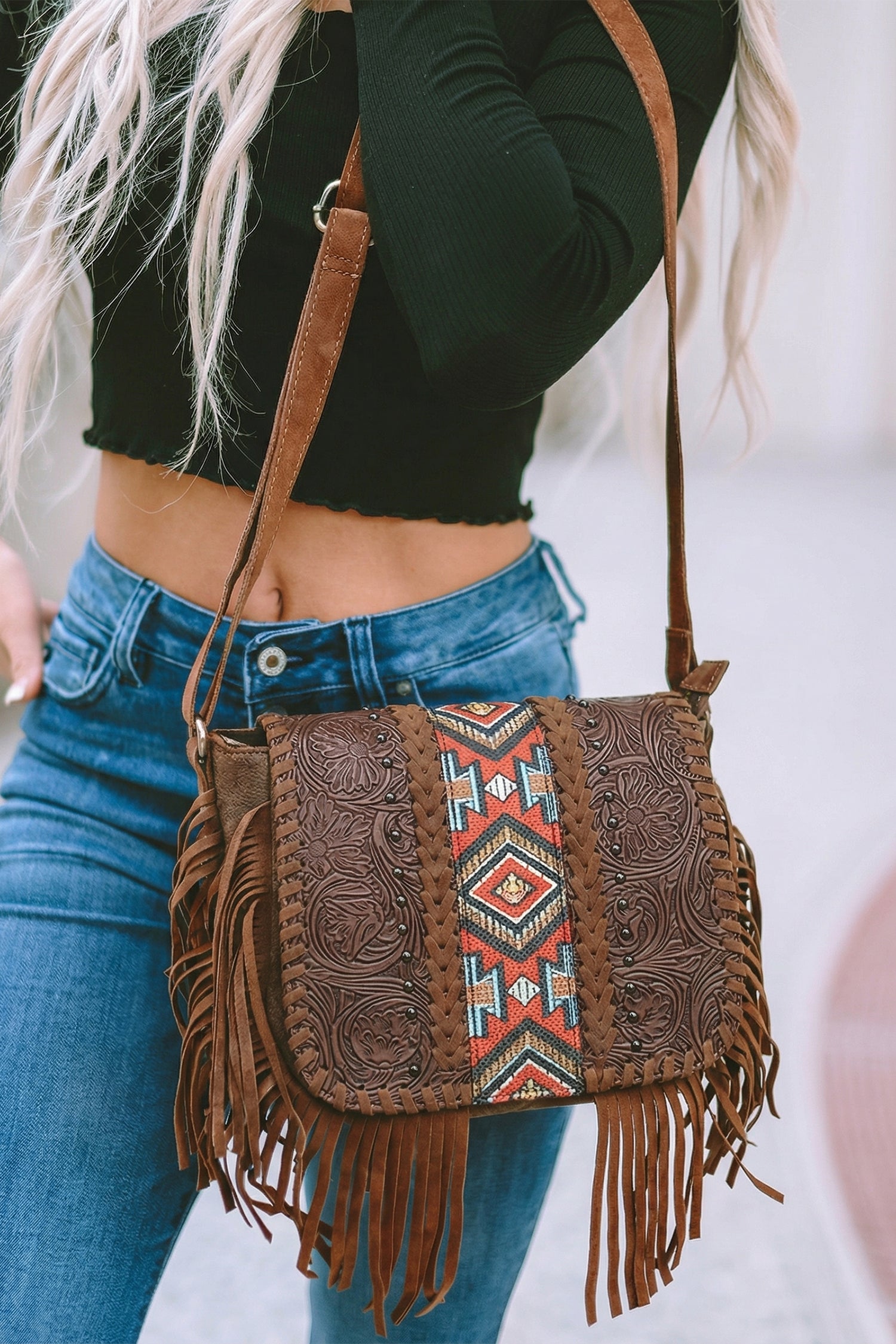Boho Trail Tassel Crossbody Bag