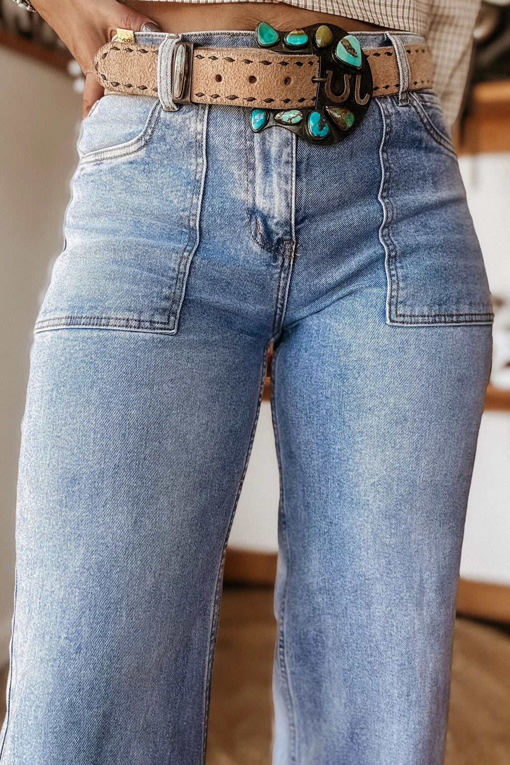 Trendy High-Rise Wide-Leg Jeans