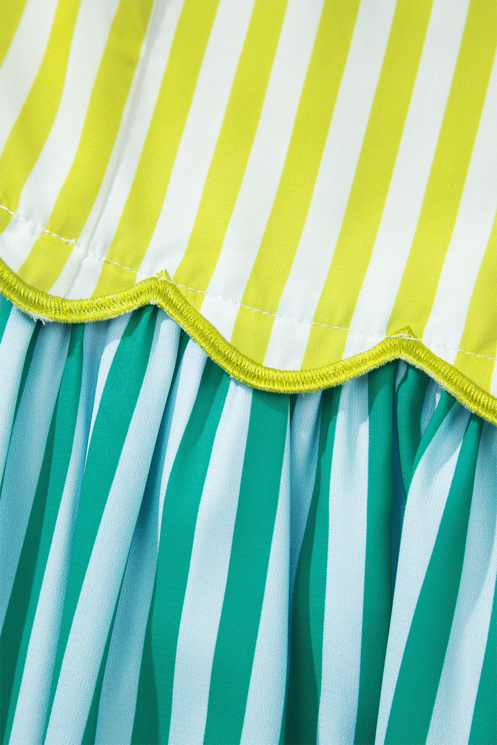 Striped Colorblock Midi Dress