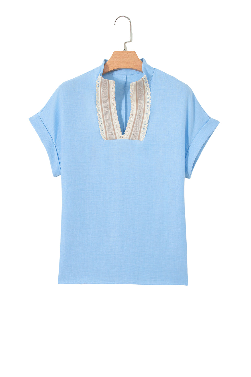 Beau Blue Crochet Lace Blouse