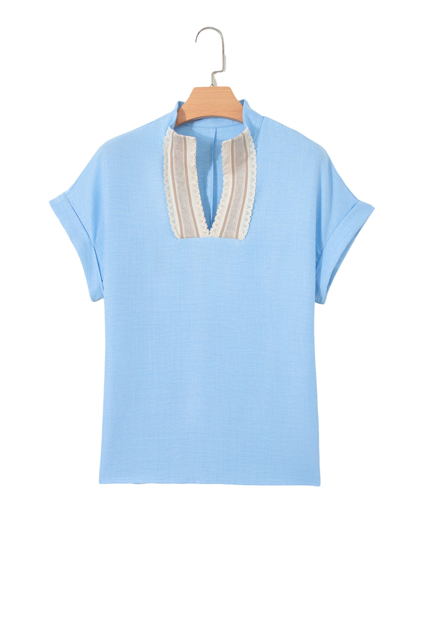 Beau Blue Crochet Lace Blouse