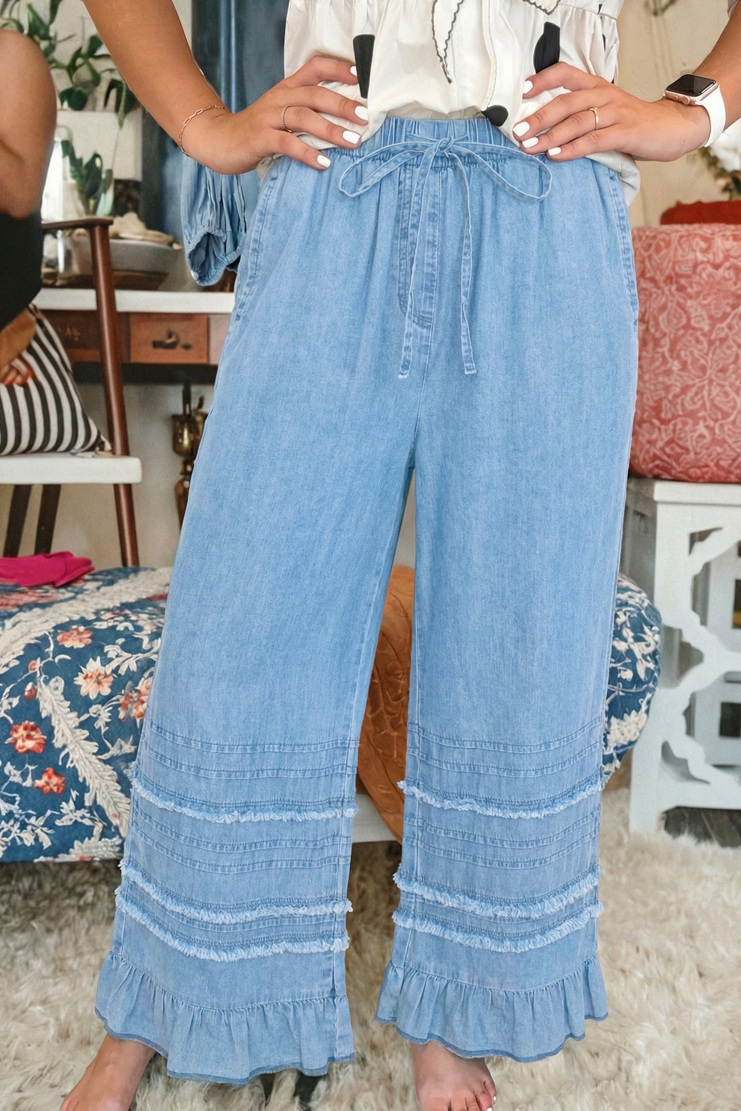 Everyday Chambray Wide Leg Pants